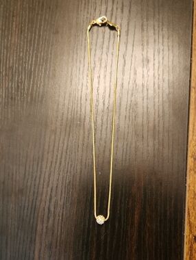 Napier Gold-Tone Necklace with Clear Ball Crystal Pendant